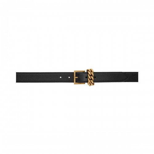 Saint Laurent Chain-Loop Narrow Belt With Square Buckle In Lacquered Python 640575