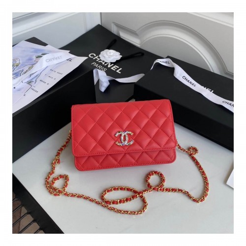 Chanel Zirconium Crystal CC Logo Wallet on Chain AP1943