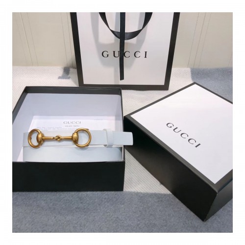 Gucci 20mm Leather Belt With Horsebit 600636