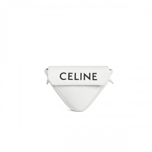 Celine Triangle Bag In Smooth Calfskin With Celine Print 195903