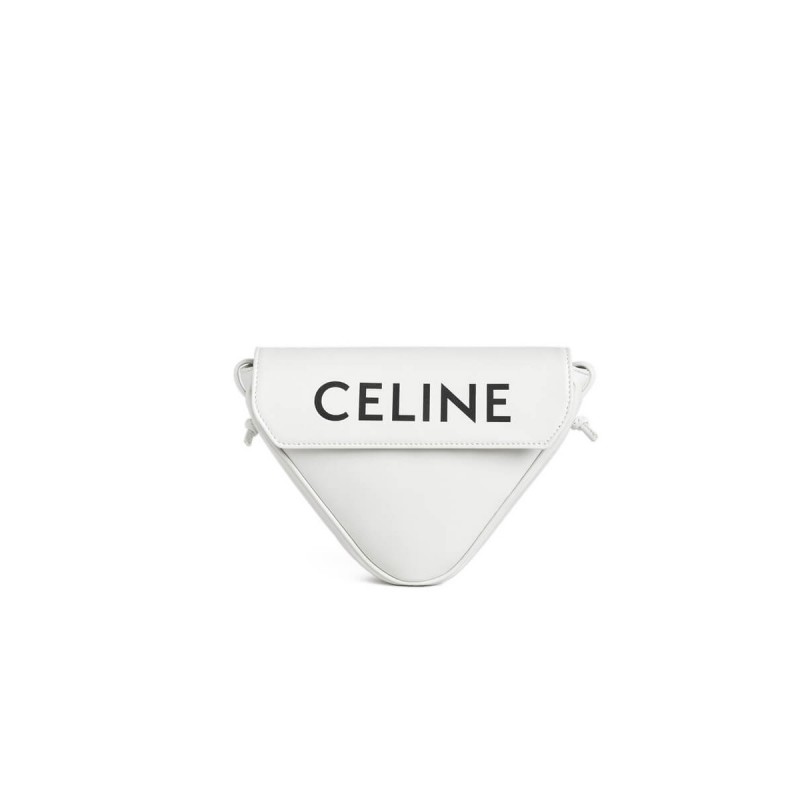 Celine Triangle Bag In Smooth Calfskin With Celine Print 195903