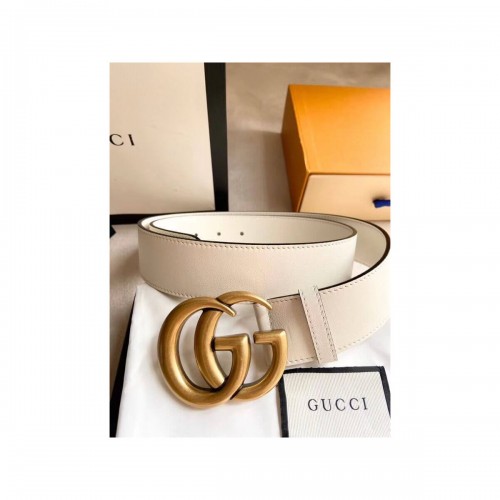 Gucci 40mm Leather Belt With Double G Buckle 400593