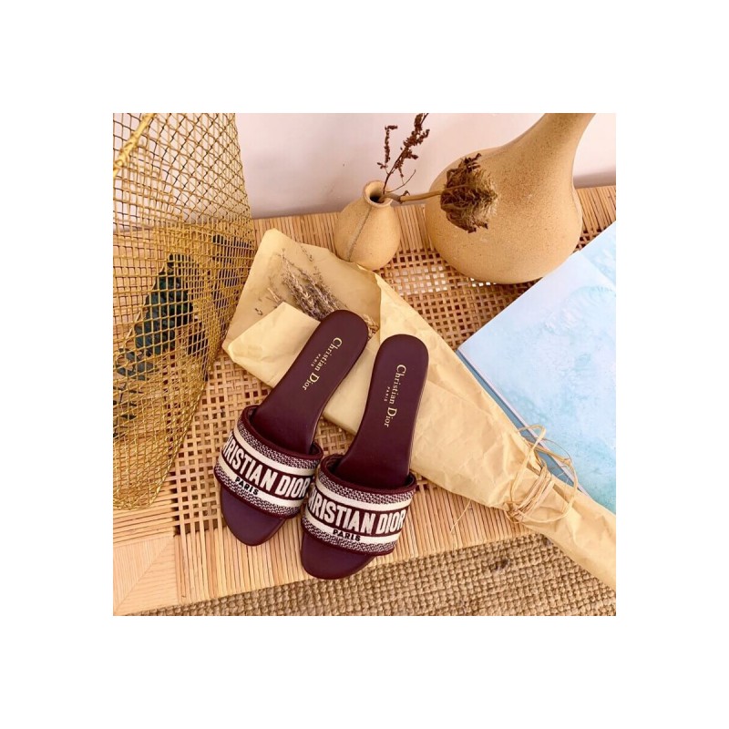 Dior Dway Mule In Embroidered Cotton KCQ301