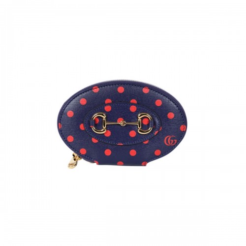 Gucci Navy And Red Polka Dot Coin Case 622040
