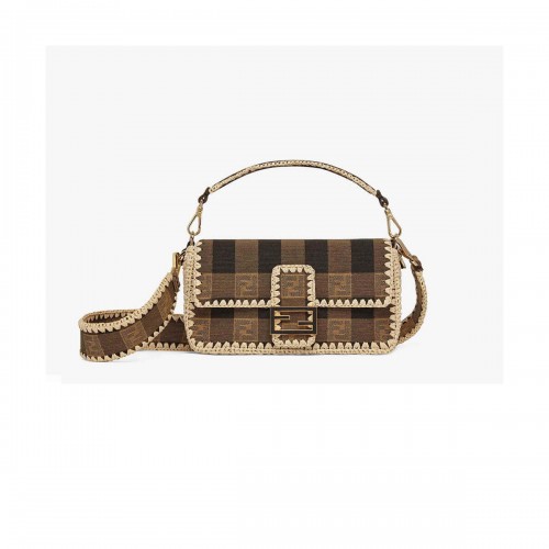 Fendi Baguette Brown Fabric Bag 8BR600