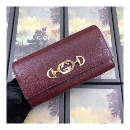 Gucci Zumi Grainy Leather Continental Wallet 573612