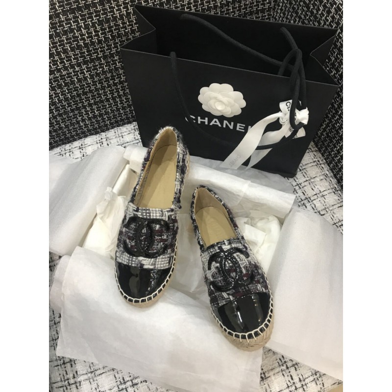Chanel Multicolor Tweed &amp; Patent Calfskin Espadrilles G29762