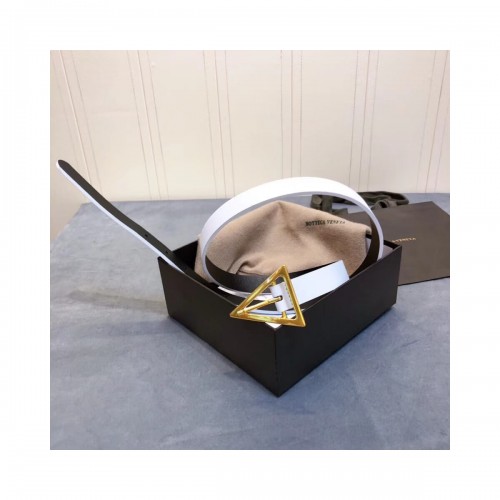 Bottega Veneta Triangle-Buckle 20mm Leather Belt 609275