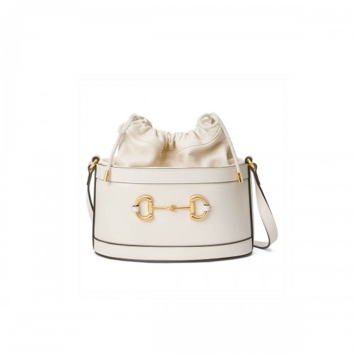 Gucci 1955 Horsebit Bucket Bag 602118 White