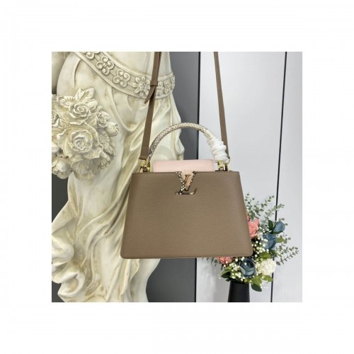 Louis Vuitton Taurillon Leather and Python Capucines MM