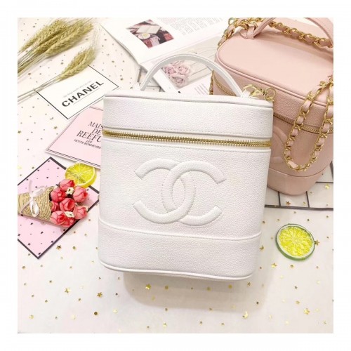 Chanel Vintage Caviar Vanity Cosmetic Bag A12