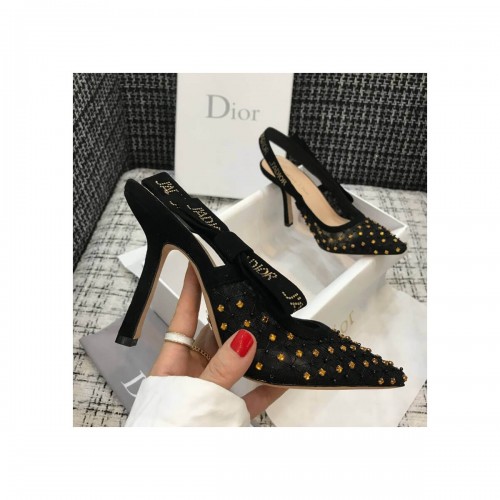 Dior J&#039;adior Slingback Pump with Thread and Bead Embroidery P768