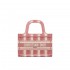 Christian Dior Mini Book Tote Pink D-Stripes Embroidery S5475