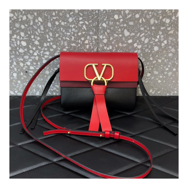 Valentino Garavani Mini Vring Smooth Calfskin And Buffalo Leather Shoulder Bag 0004