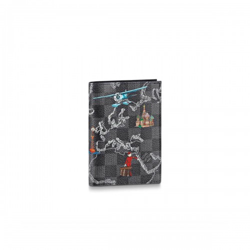 Louis Vuitton World-Map Print Passport Cover N40203