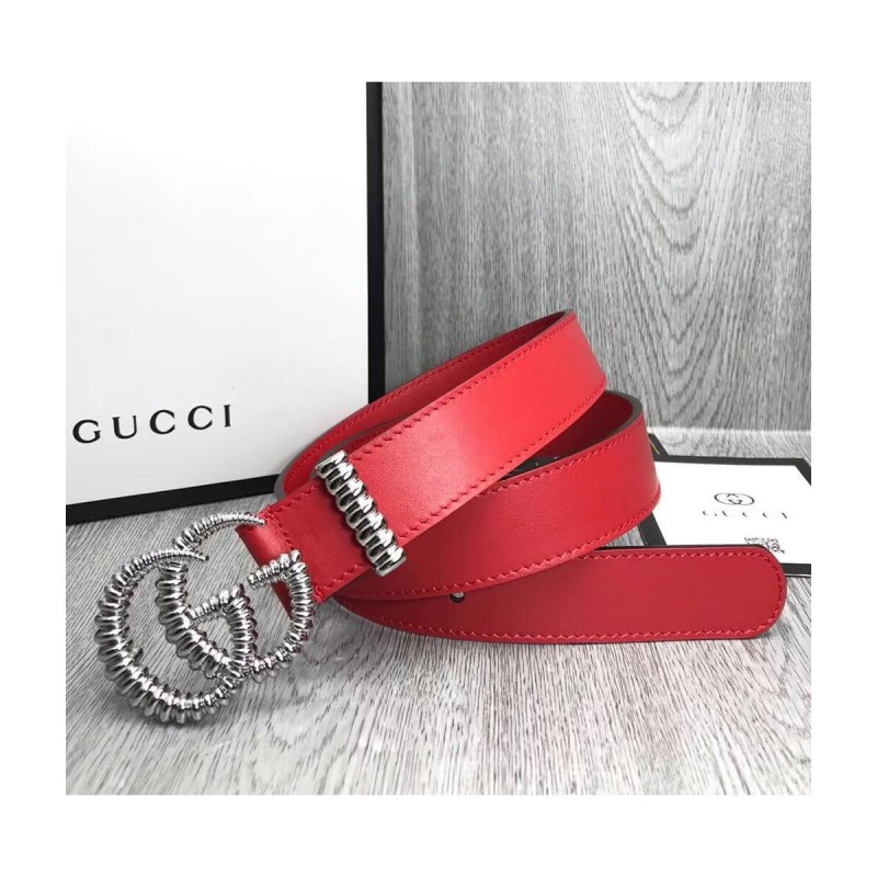 Gucci 30mm Leather Belt With Torchon Double G Buckle 524102