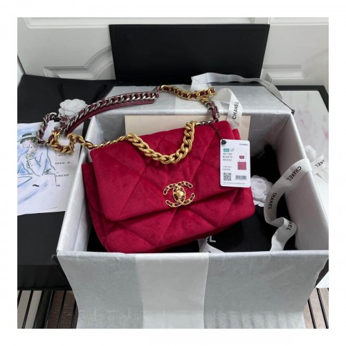 Chanel 19 Small Velvet Flap Bag AS1160