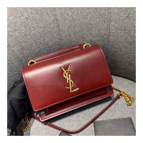 Saint Laurent Sunset Chain Wallet In Smooth Leather 533026