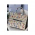 Dior Book Tote in Hibiscus Metallic Thread Embroidery M1286