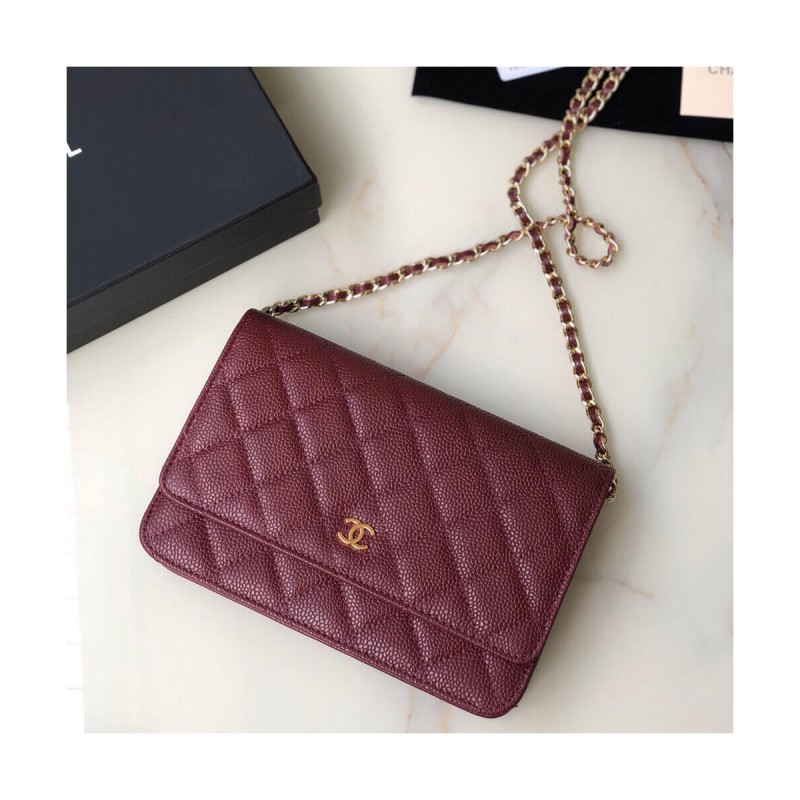 Chanel Caviar Quilted Wallet On Chain Woc A33814