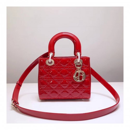 Christian Dior Patent Calfskin Small Lady Dior Bag M0531