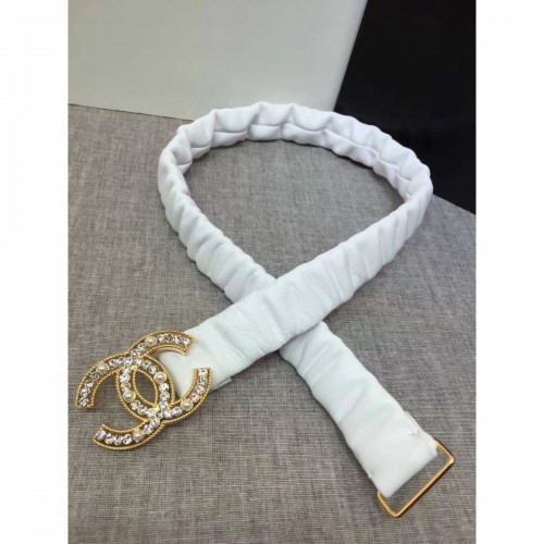 Chanel Lambskin &amp; Gold-Tone Metal Belt 94305
