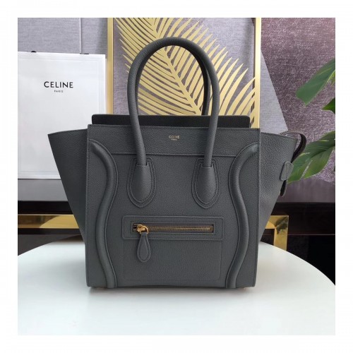 Celine Micro Luggage Handbag In Drummed Calfskin 189793