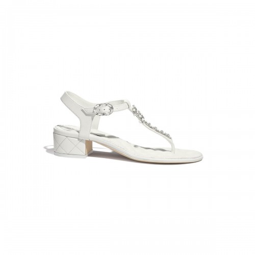 Chanel Lambskin CC Chain Thong Sandals G31463