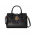 Gucci Small Top Handle Bag with Double G in Black Leather 658450