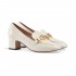 Gucci Zumi Leather Mid-Heel Loafer 575832 White