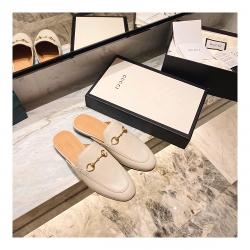 Gucci Princetown Leather Slipper 423513 White