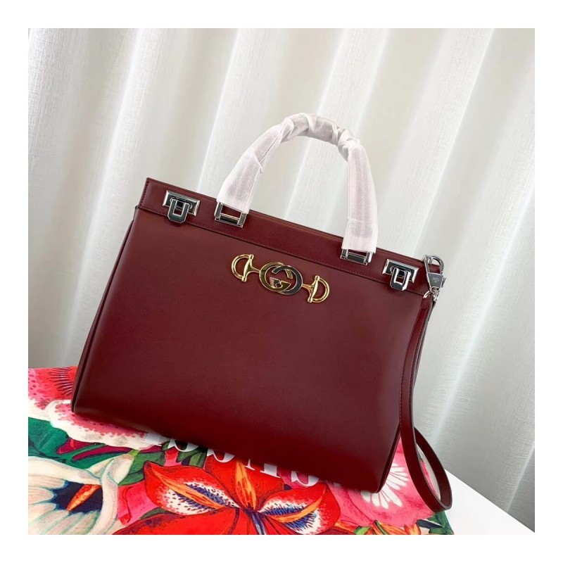 Gucci Zumi Smooth Leather Medium Top Handle Bag 564714