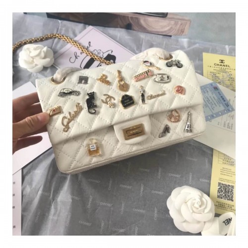 Chanel Aged Calfskin Lucky Charms 2.55 Flap Bag A01112