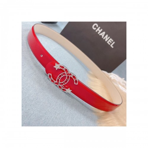Chanel Patent Leather CC Logo Skinny Belt