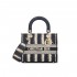 Dior Medium Blue D-Stripes Embroidery Lady D-Lite Bag M0565