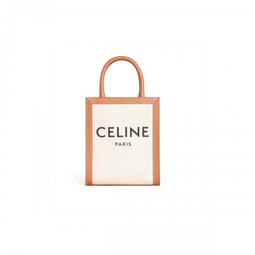 Celine Mini Vertical Cabas  In Canvas and Calfskin 193302