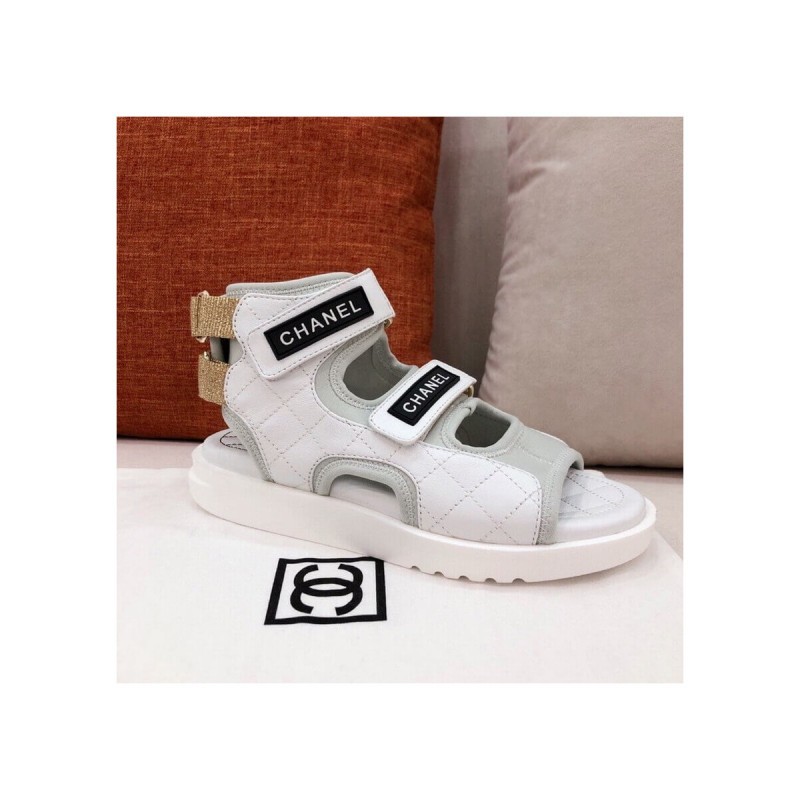 Chanel Goatskin with Fabric Sandals G37231