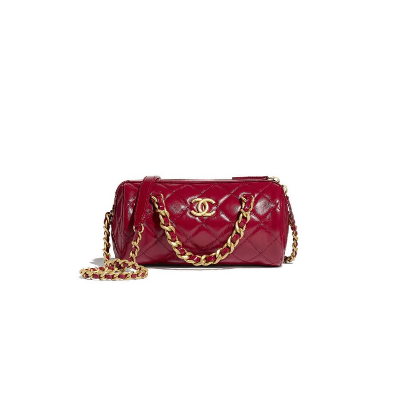 Chanel Shiny Lambskin Small Bowling Bag AS1899
