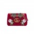 Gucci Anniversary GG Marmont Small Panther Velvet Shoulder Bag 443496