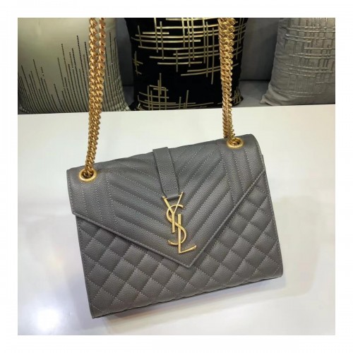 Saint Laurent Grain Leather Envelope Medium Bag 487206