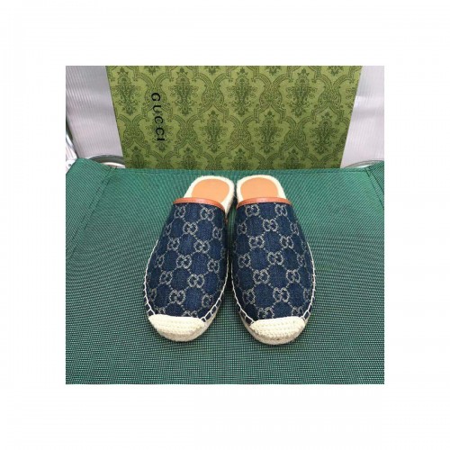Gucci Jacquard GG Denim Slipper