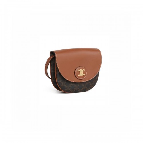 Celine Triomphe Saddle Bag In Triomphe Canvas 194152