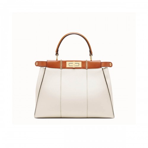 Fendi Peekaboo Iconic Medium Leather Bag 8BN290 White