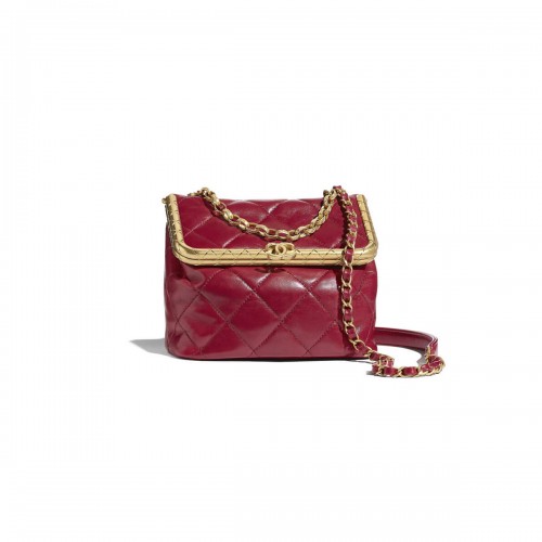 Chanel Lambskin Kiss-Lock Clasp Bag AS1886