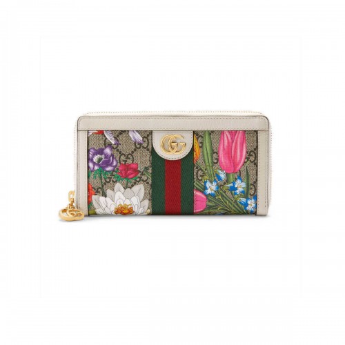 Gucci Ophidia GG Flora Zip Around Wallet 523154