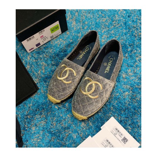 Chanel CC Logo Velvet Espadrilles G32910