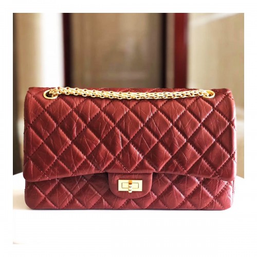 Chanel 2.55 Aged Calfskin Leather Flap Bag A37586