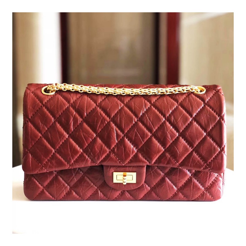 Chanel 2.55 Aged Calfskin Leather Flap Bag A37586