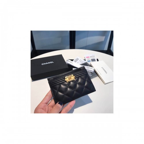 Chanel Sheepskin Boy Card Holder A84431