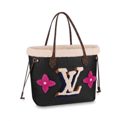 Louis Vuitton Neverfull MM M56960 In Leather and Shearling